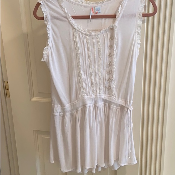 Anthropologie Ric Rac Ruffle White Tunic - Picture 1 of 4